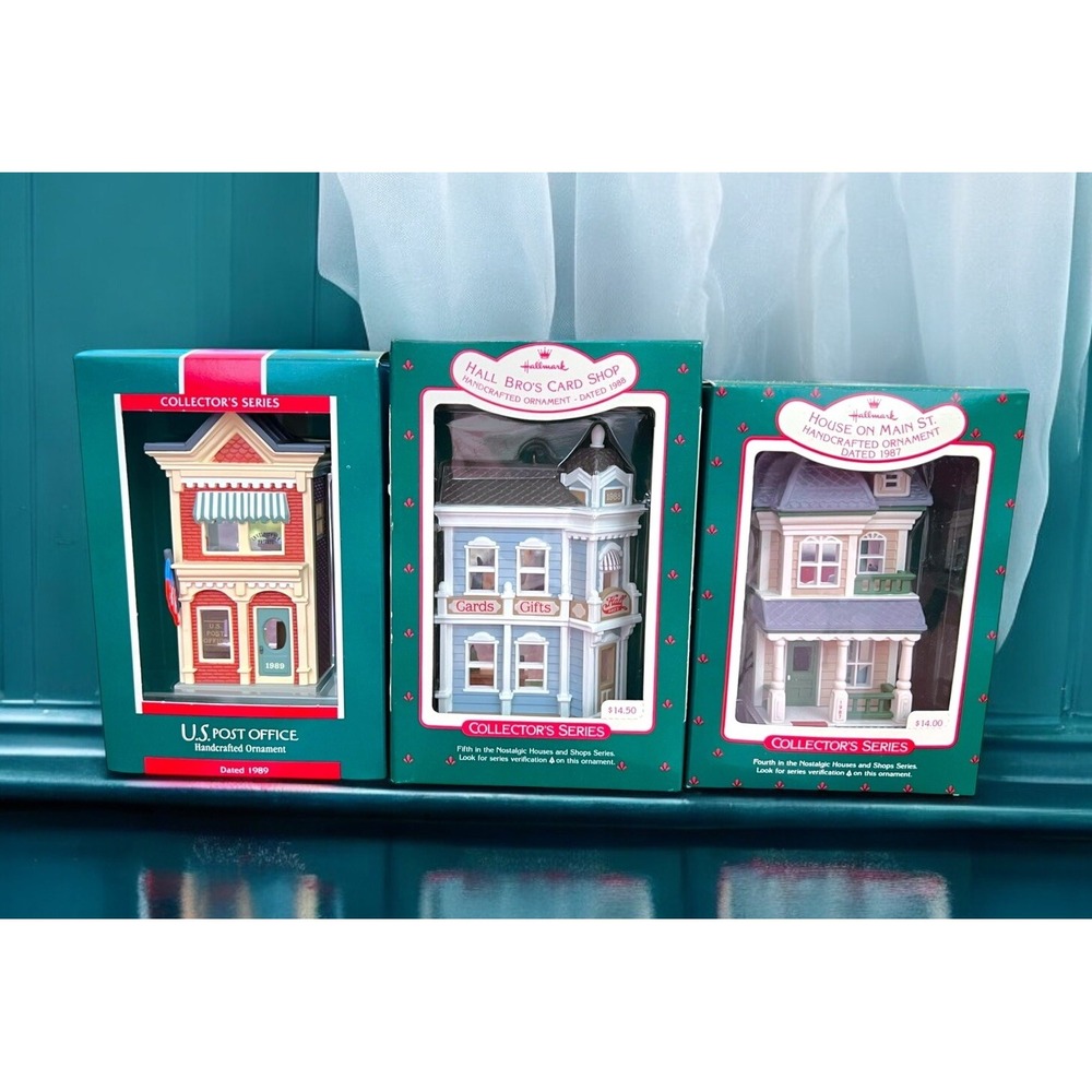 Hallmark HOUSE & SHOP SERIES 4-6 House, Card Shop, Post Office NIB